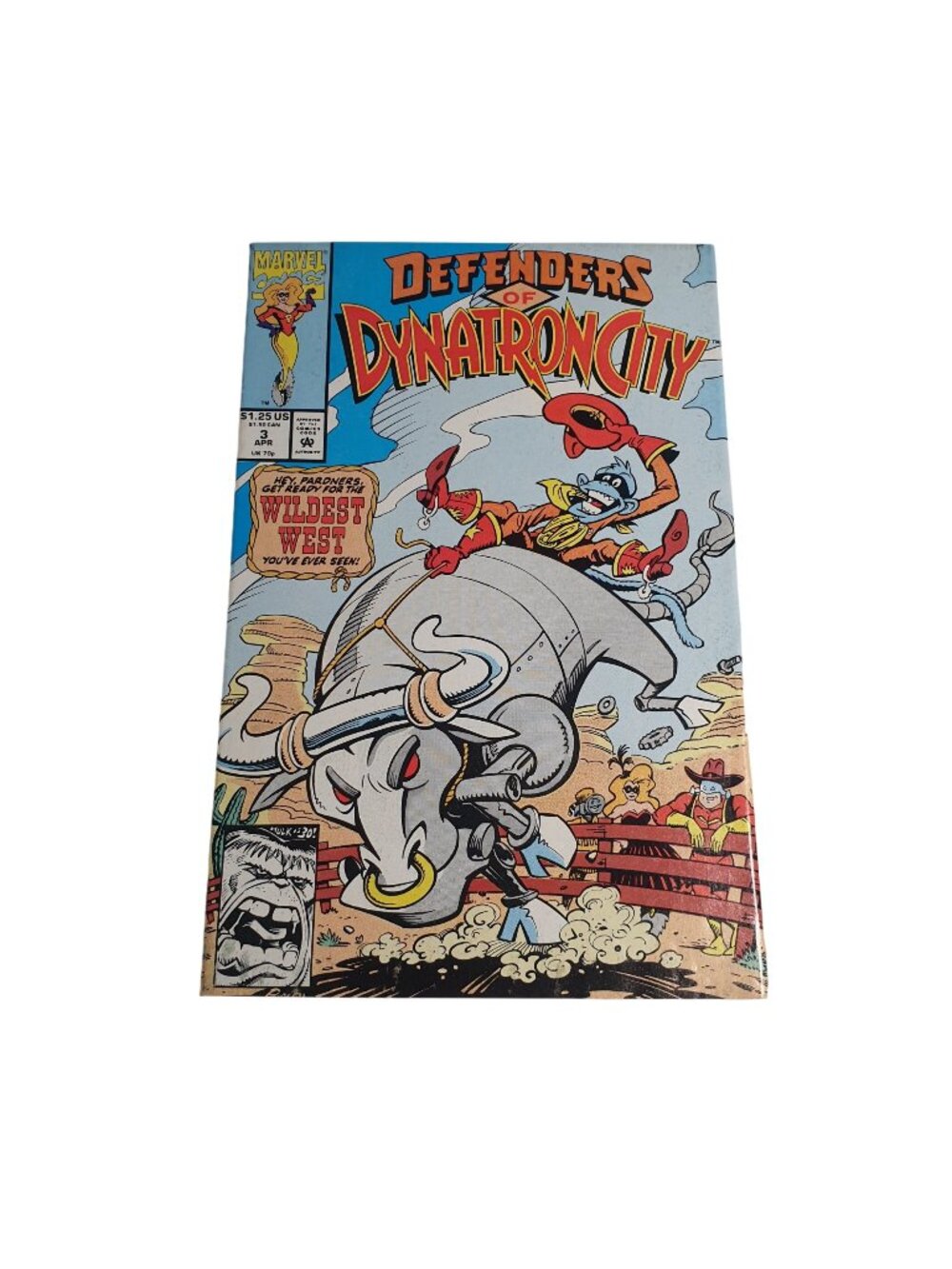 Defenders Of Dynatron City 3 April 1992 Marvel Comic Book Collector Bagged Board